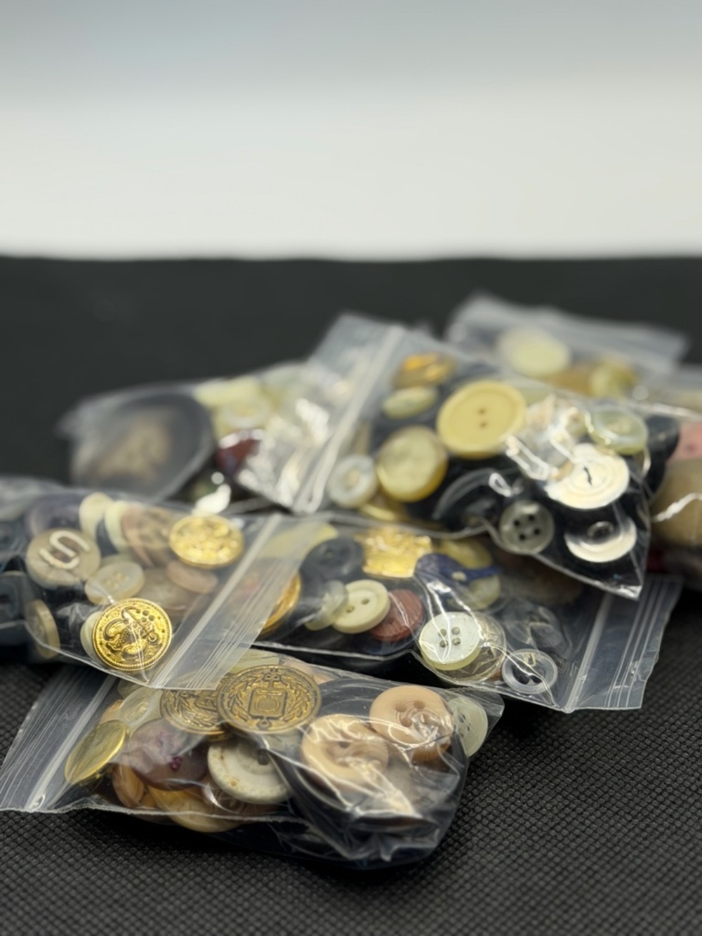 Mixed Assorted Vintage Buttons Packs- Gold, Cream, Black, Brown